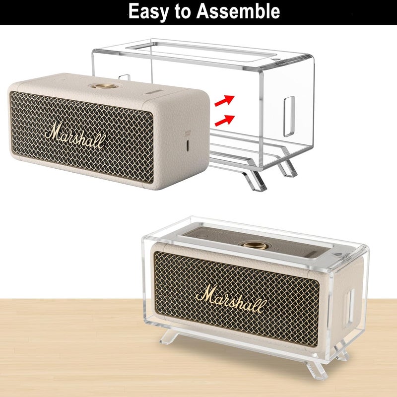 TXesign Acrylic Desktop Stand Holder Compatible with Marshall Emberton/Emberton II/Emberton III Portable Speaker, Table Holder Display Shelf Speaker Desktop Stand Shelf (Transparent) - Image 3